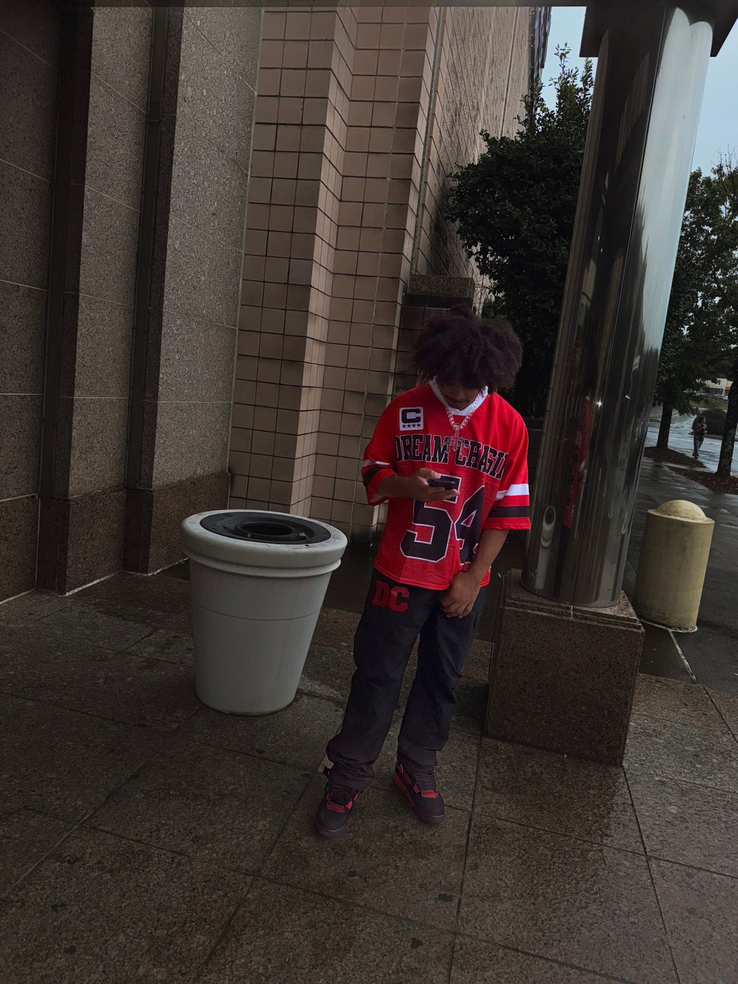Red/Black/white DC university jersey