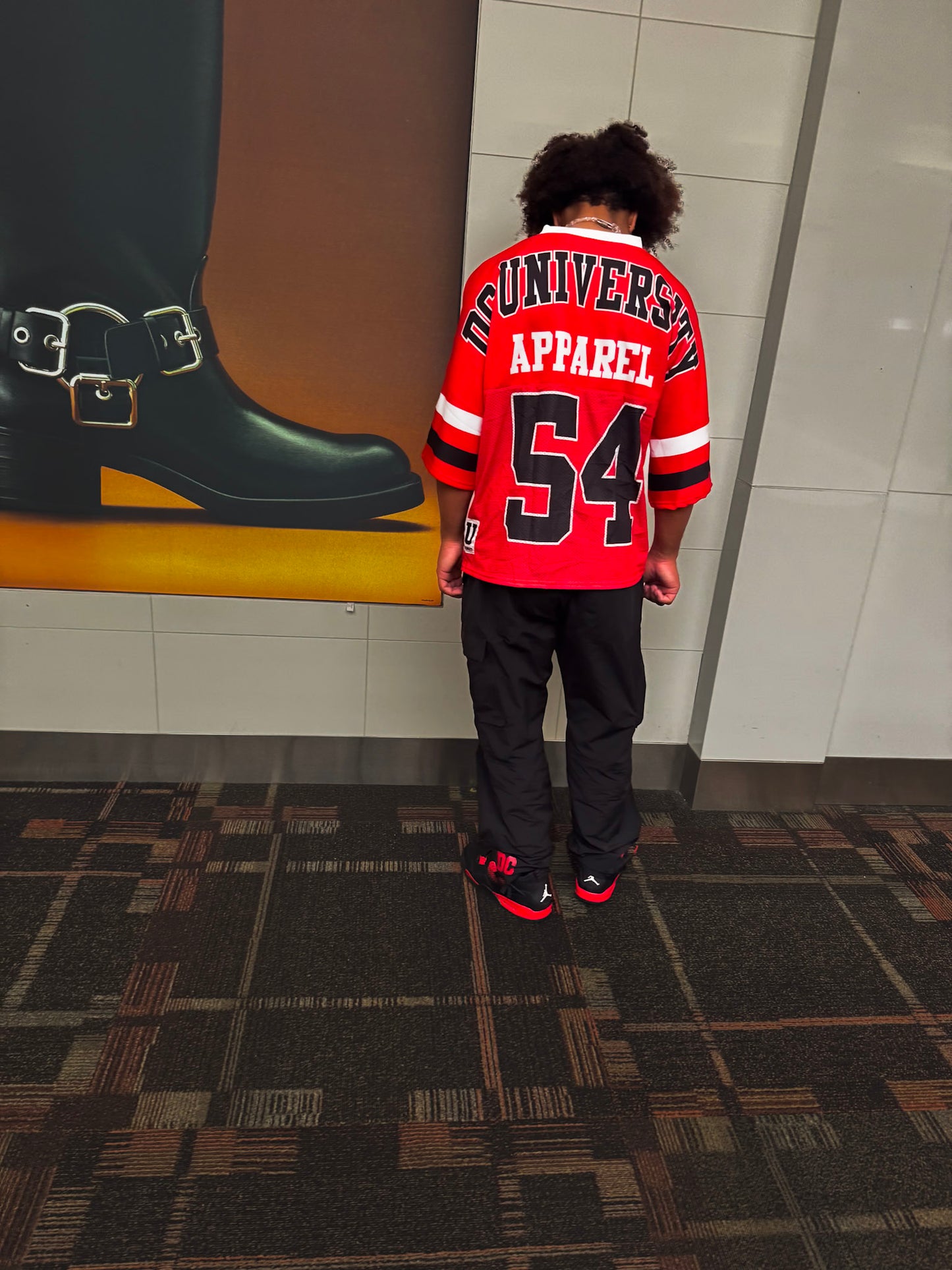 Red/Black/white DC university jersey