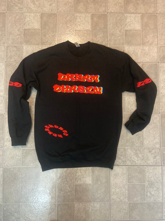 Black/red/ocean blue/yellow Crewneck
